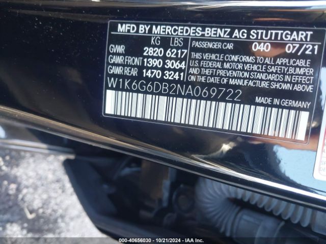 2022 MERCEDES-BENZ S 500 W1K6G6DB2NA069722 Photo 8