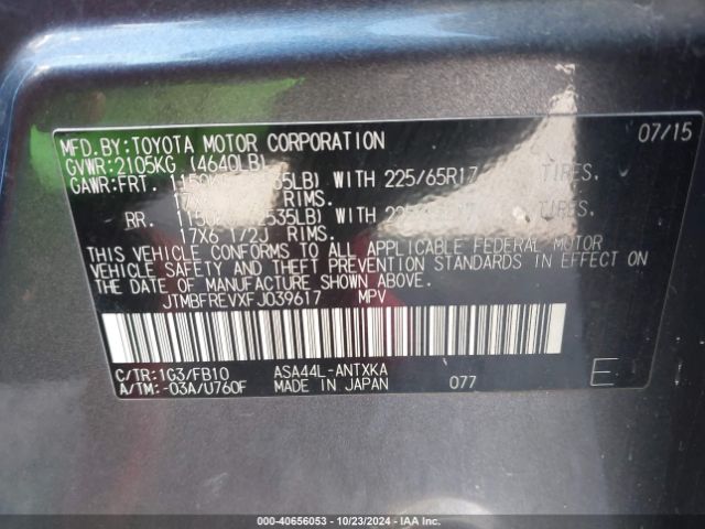 JTMBFREVXFJ039617 Toyota RAV4 LE