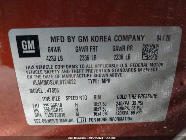 KL4MMDSL4LB124022 Buick Encore Gx Fwd Select