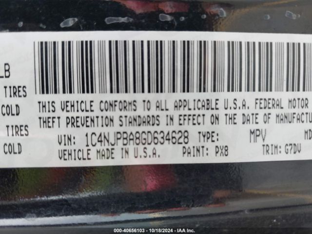 1C4NJPBA8GD634628 Jeep Patriot Sport Se