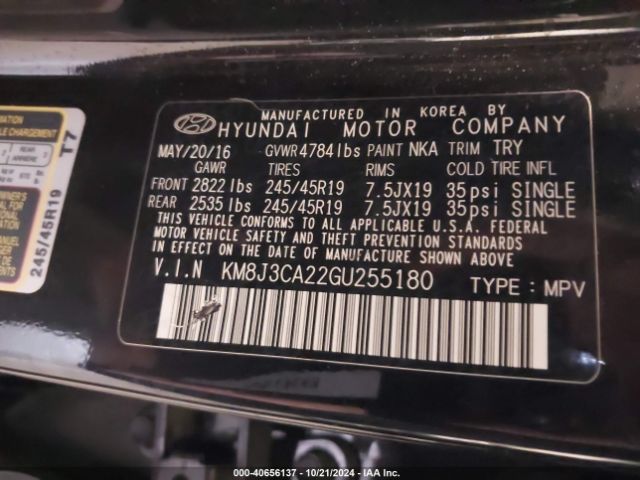 KM8J3CA22GU255180 Hyundai Tucson Limited