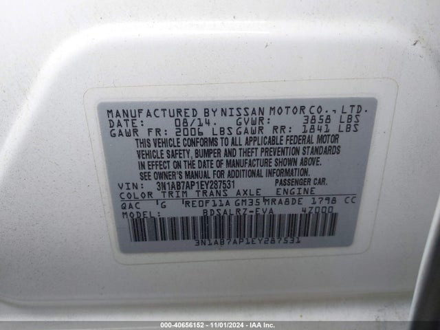 Nissan SENTRA SR 2014 3N1AB7AP1EY287531 Image 9