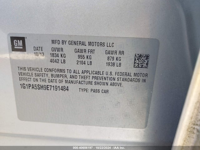 1G1PA5SH9E7191484 Chevrolet Cruze Ls Auto