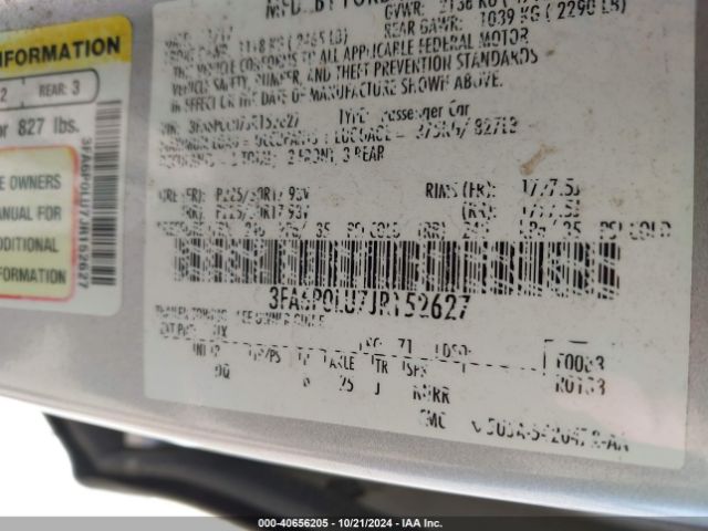 3FA6P0LU7JR152627 Ford Fusion Hybrid Se