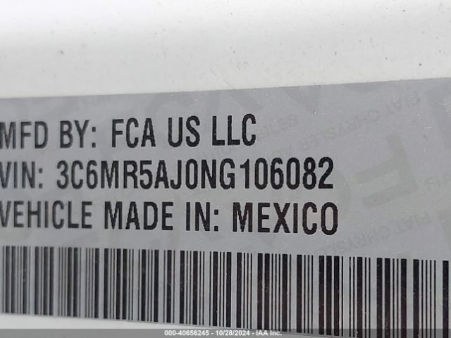 3C6MR5AJ0NG106082 RAM 2500 Tradesman  4x4 8' Box