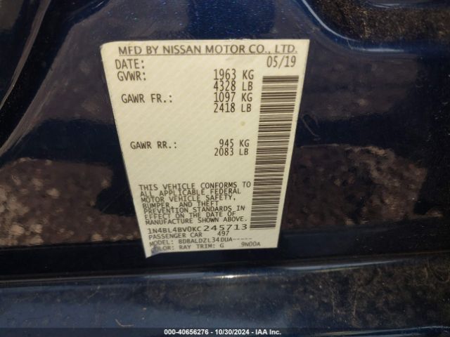 1N4BL4BV0KC245713 Nissan Altima 2.5 S
