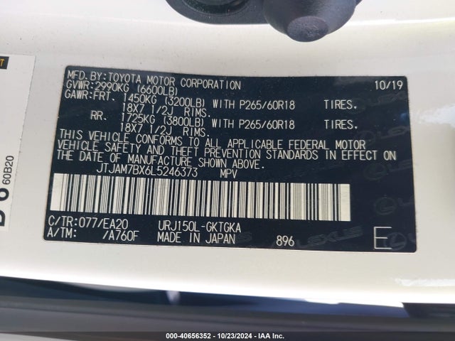 JTJAM7BX6L5246373 Lexus 460 Premium