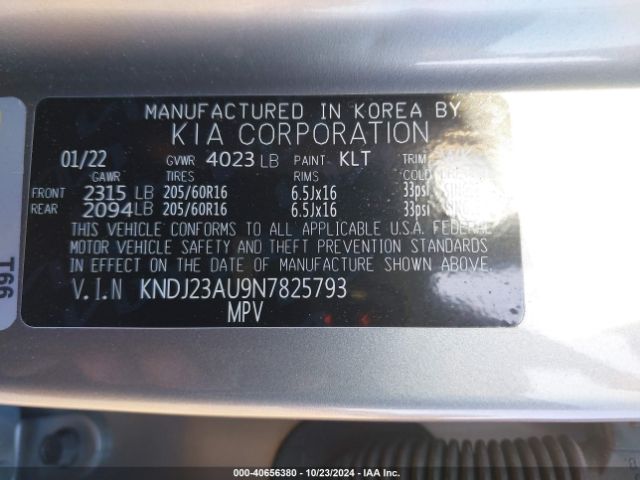KNDJ23AU9N7825793 KIA SOUL LX