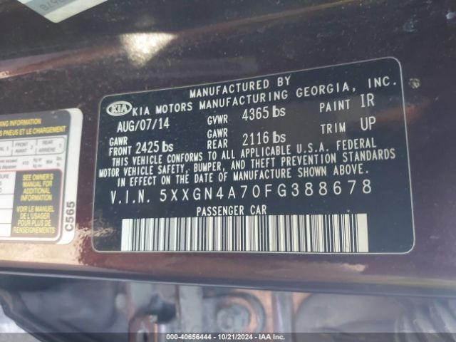 5XXGN4A70FG388678 KIA OPTIMA EX