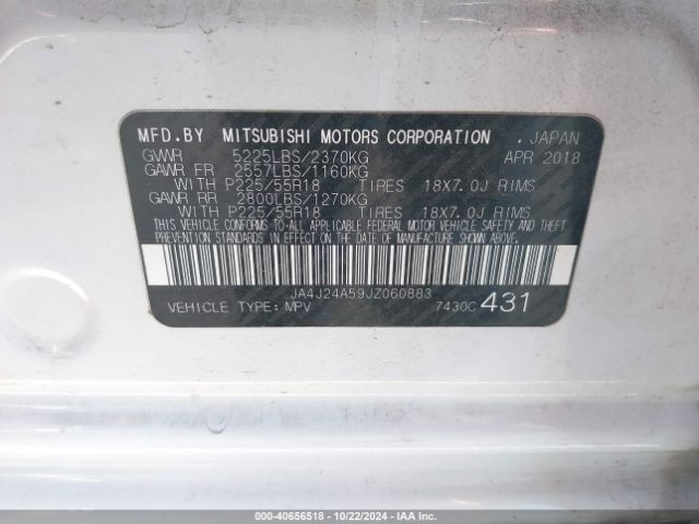 JA4J24A59JZ060883 Mitsubishi Outlander Phev Gt/sel