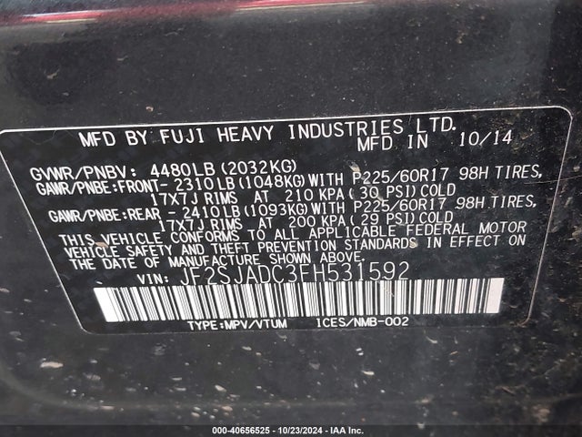 Subaru Forester 2.5i Premium 2015 JF2SJADC3FH531592 Image 9