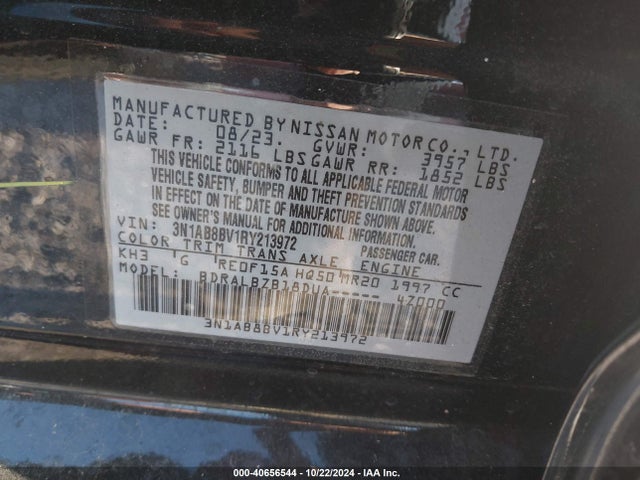 Nissan Sentra S Xtronic Cvt 2024 3N1AB8BV1RY213972 Image 9
