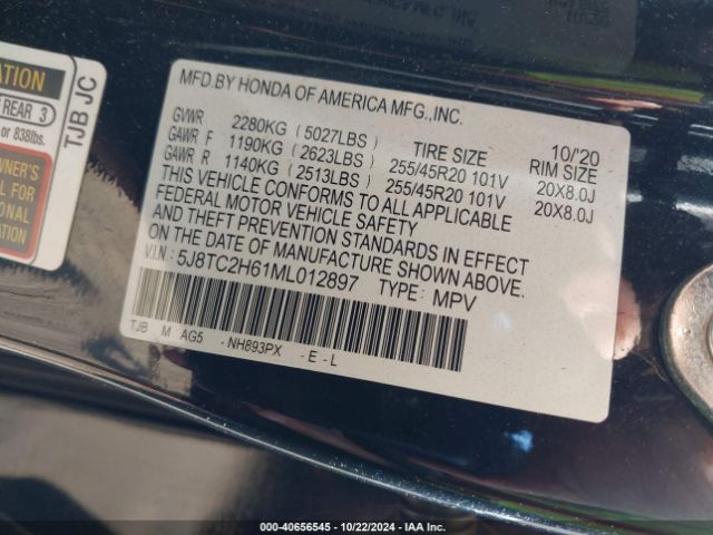 2021 ACURA RDX 5J8TC2H61ML012897 Photo 8