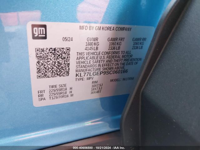 KL77LGEP9SC060166 Chevrolet Trax Fwd 1rs
