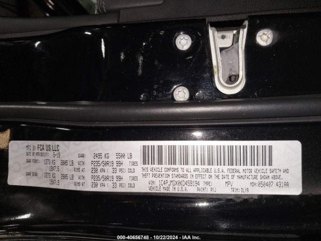 1C4PJMDX0KD459194 Jeep Cherokee High Altitude 4x4