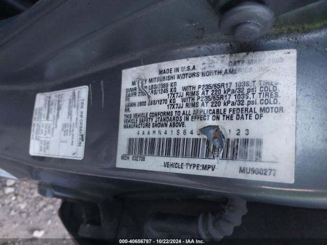 2004 MITSUBISHI ENDEAVOR 4A4MN41S64E006123 Photo 8