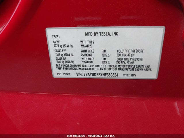 2022 TESLA MODEL Y 7SAYGDEEXNF350824 Photo 8