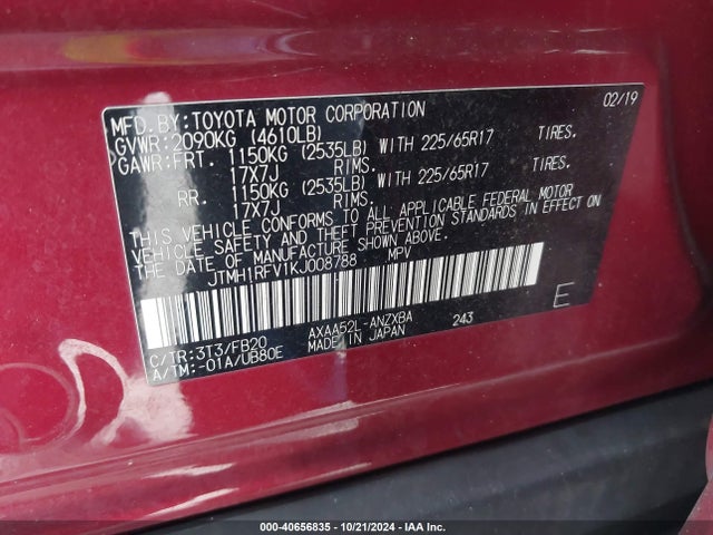 Toyota RAV4 LE 2019 JTMH1RFV1KJ008788 Image 9