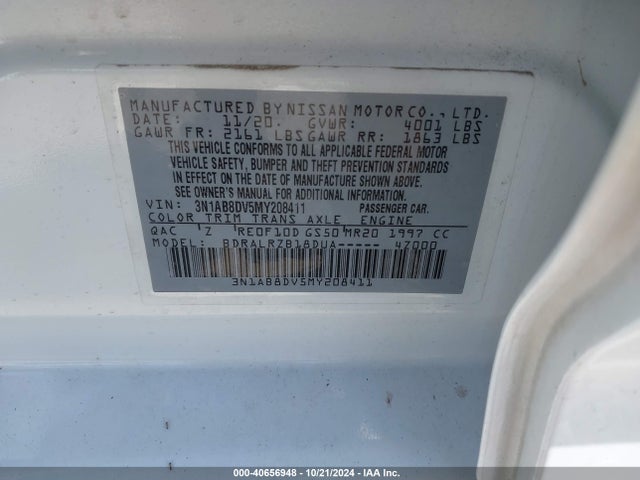 Nissan Sentra Sr Xtronic Cvt 2021 3N1AB8DV5MY208411 Image 9