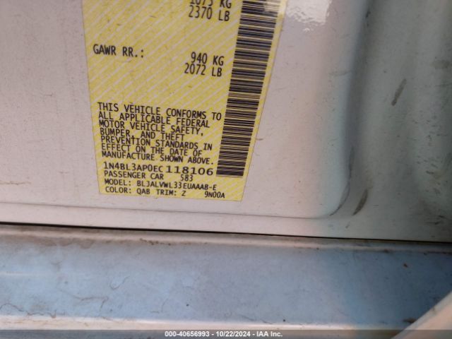 1N4BL3AP0EC118106 Nissan Altima 3.5 Sl
