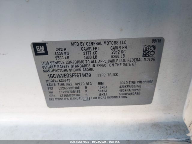 1GC1KVEG3FF674439 Chevrolet Silverado 2500hd Lt