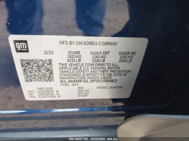KL4MMFSL9PB089463 Buick Encore Gx Essence Fwd