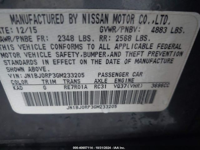 JN1BJ0RP3GM233205 Infiniti QX50