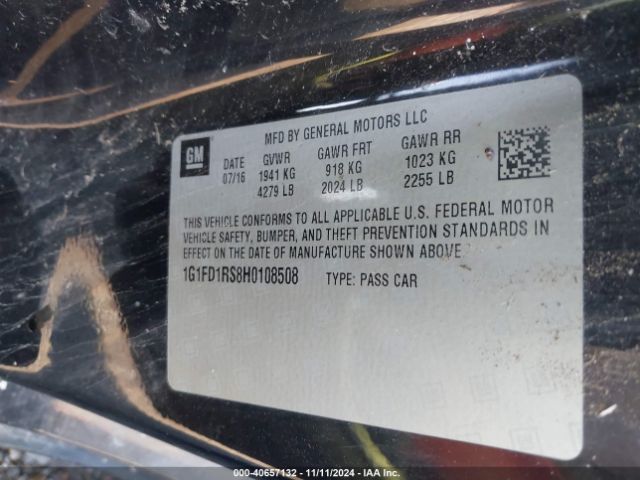 1G1FD1RS8H0108508 Chevrolet Camaro 2lt