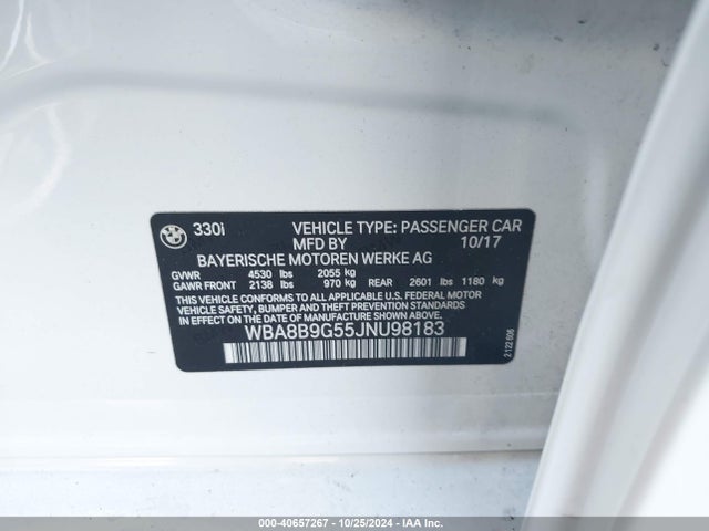 WBA8B9G55JNU98183 BMW 330I