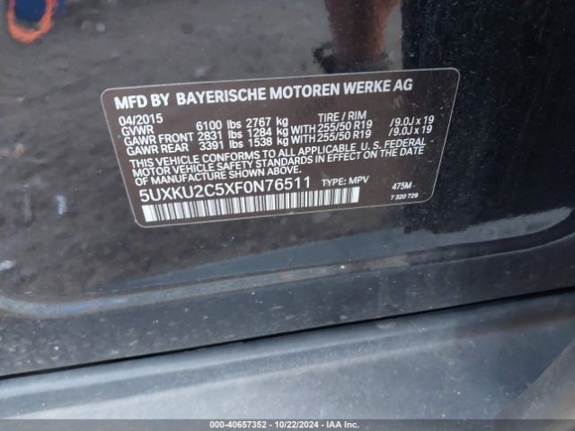 5UXKU2C5XF0N76511 BMW X6 Xdrive35i