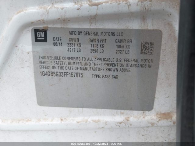 1G4GB5G33FF157075 Buick Lacrosse Leather