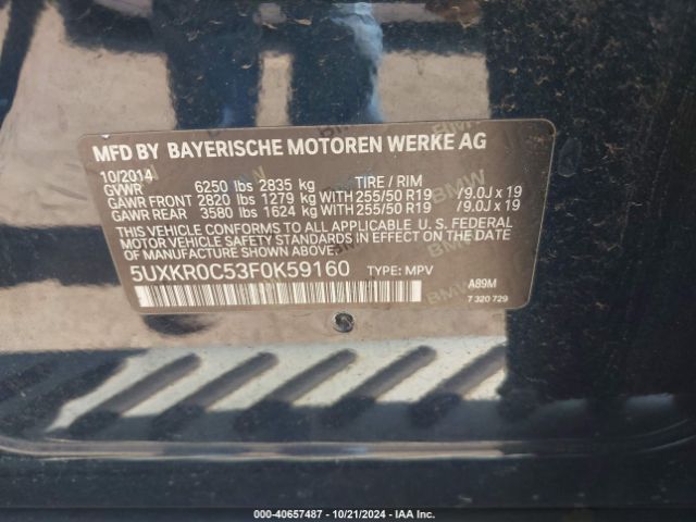 5UXKR0C53F0K59160 BMW X5 Xdrive35i