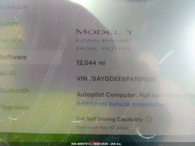 7SAYGDEE8PA101924 Tesla Model Y Awd/long Range Dual Motor All-wheel Drive