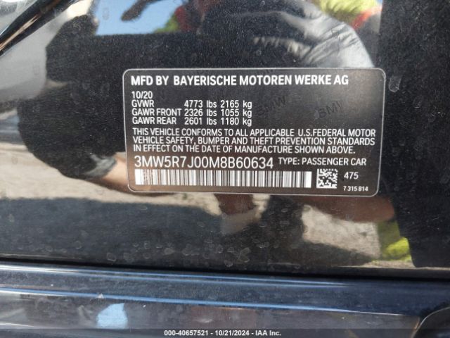 3MW5R7J00M8B60634 BMW 330i Xdrive
