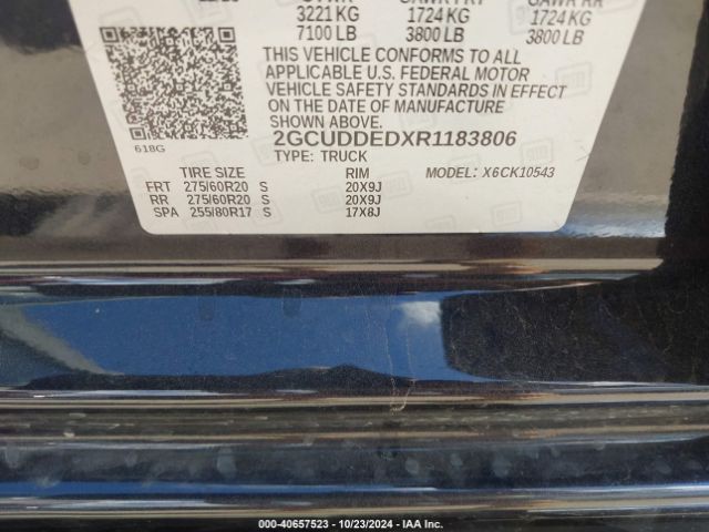 2GCUDDEDXR1183806 Chevrolet Silverado 1500 4wd  Short Bed Lt