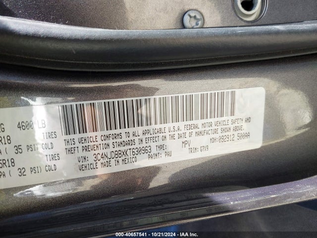 3C4NJDBBXKT630963 Jeep Compass Altitude 4x4