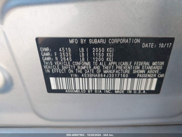 2018 SUBARU LEGACY 4S3BNAB64J3017160 Photo 8