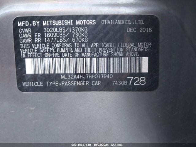 ML32A4HJ7HH017940 Mitsubishi MIRAGE SE