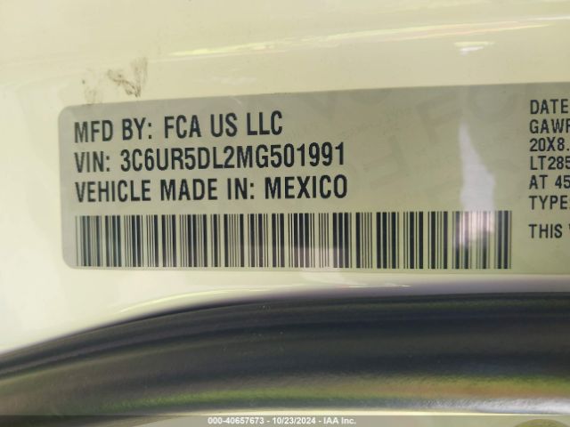 3C6UR5DL2MG501991 RAM 2500 Big Horn  4x4 6'4 Box