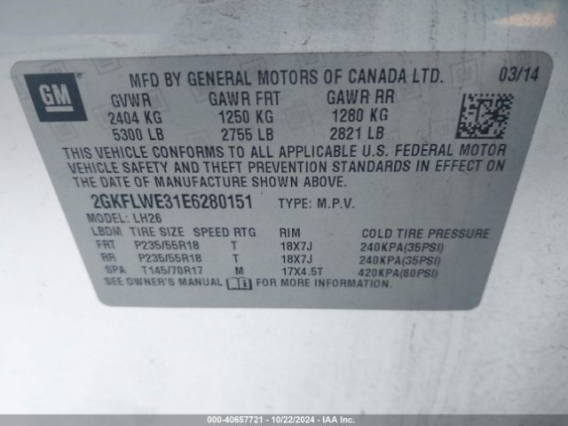 2GKFLWE31E6280151 GMC Terrain Sle-2