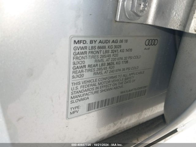 WA1LAAF70JD051281 Audi Q7 3.0t Premium