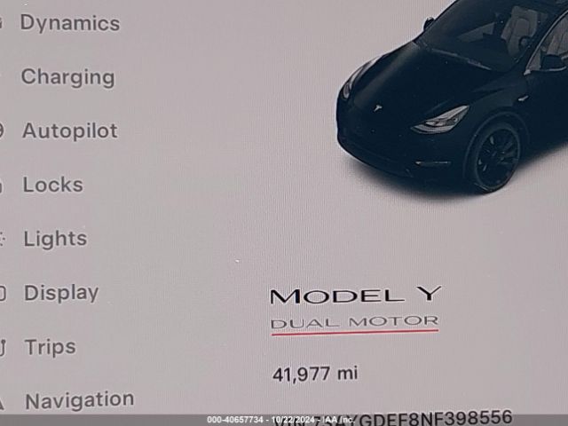 7SAYGDEF8NF398556 Tesla Model Y Performance Dual Motor All-wheel Drive