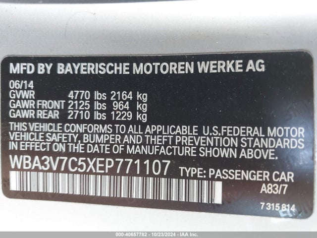 WBA3V7C5XEP771107 BMW 428i