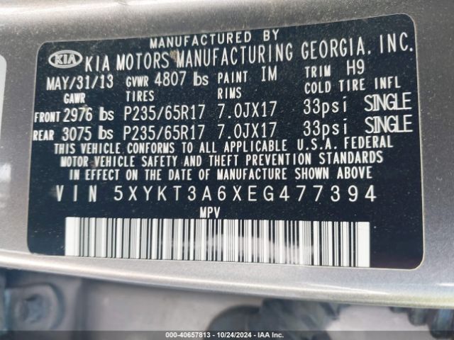 5XYKT3A6XEG477394 KIA SORENTO LX