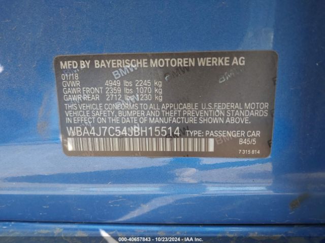 WBA4J7C54JBH15514 BMW 440i Gran Coupe Xdrive
