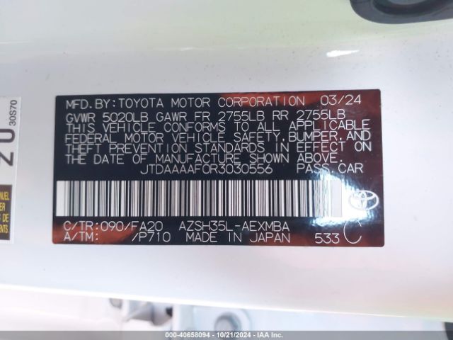 JTDAAAAF0R3030556 Toyota Crown Xle