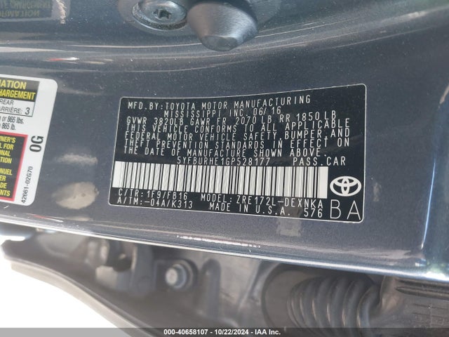 Toyota Corolla Le Plus 2016 5YFBURHE1GP528177 Image 9