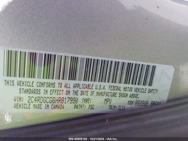 2C4RDGCG6HR817990 Dodge Grand Caravan Sxt