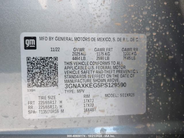 3GNAXKEG5PS129590 Chevrolet Equinox Fwd Lt