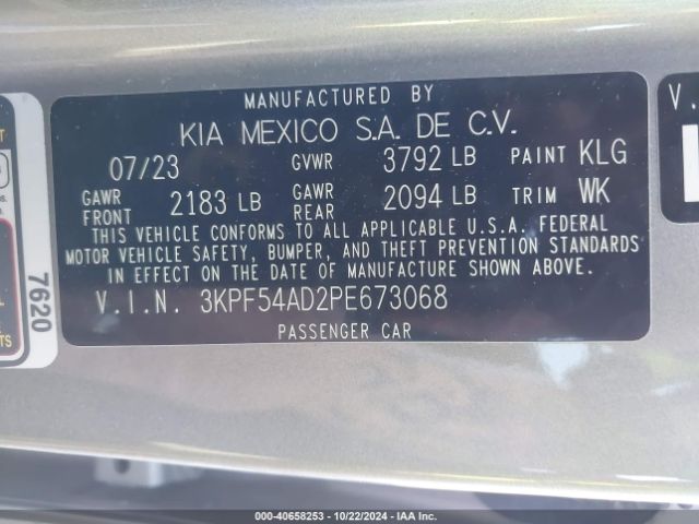 3KPF54AD2PE673068 KIA Forte Gt-line